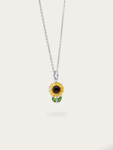 Carved Sunflower Necklace