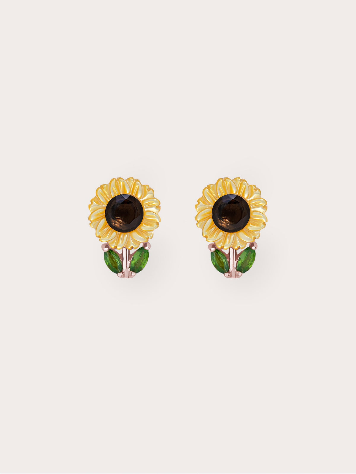 Sunflower Stud 18K Rose Gold – Mondays Made Flower & Birthstone Jewelry Singapore