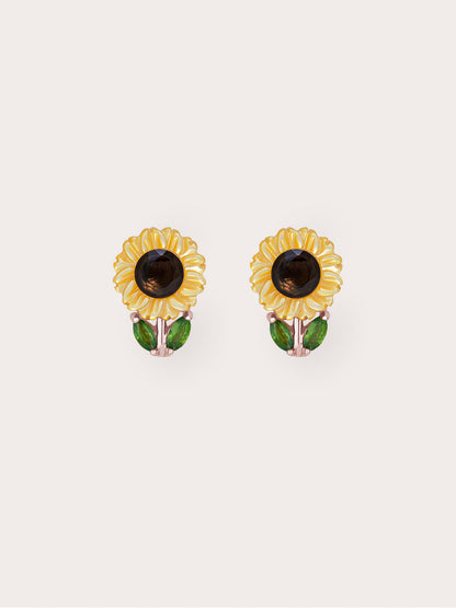 Sunflower Stud 18K Rose Gold – Mondays Made Flower & Birthstone Jewelry Singapore