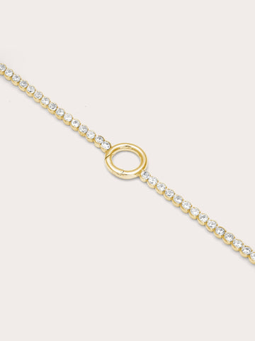 Tennis Charm Bracelet 18K Gold (1) – Mondays Made Flower & Birthstone Jewelry Singapore