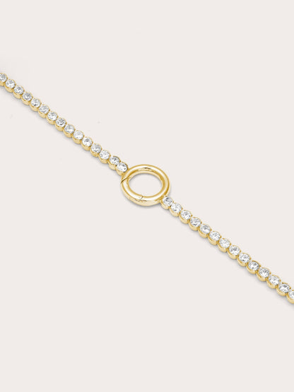 Tennis Charm Bracelet 18K Gold (1) – Mondays Made Flower & Birthstone Jewelry Singapore