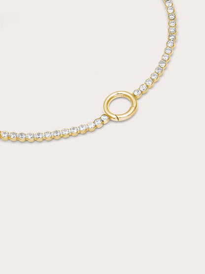 Tennis Charm Bracelet 18K Gold (2) – Mondays Made Flower & Birthstone Jewelry Singapore