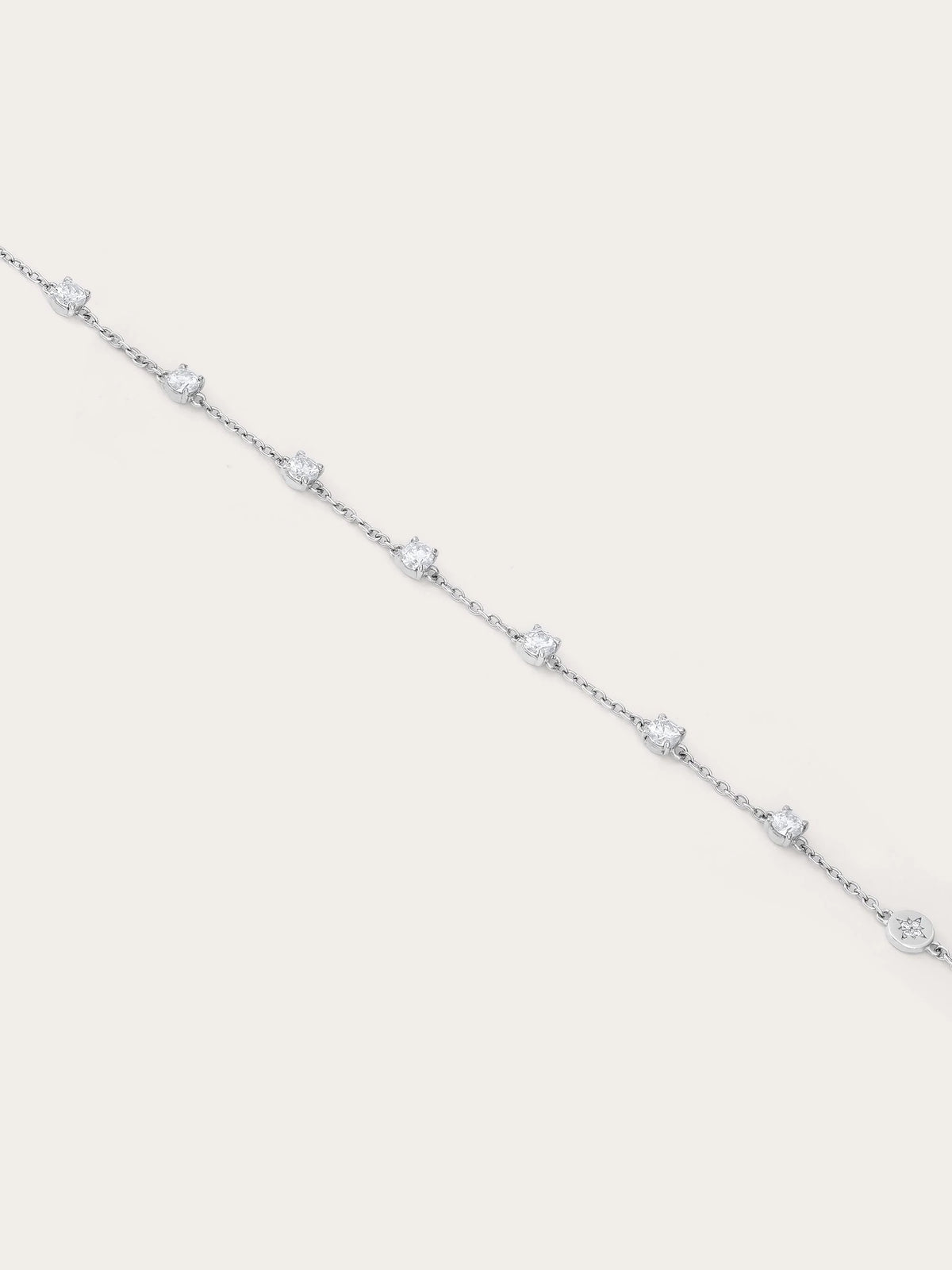 Snowfall White Moissanite Station Bracelet