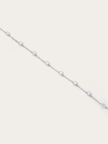 Snowfall White Moissanite Station Bracelet