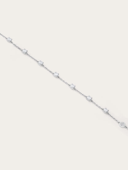 Snowfall White Moissanite Station Bracelet