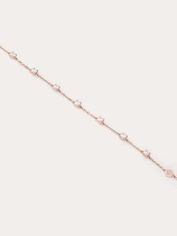 Snowfall White Moissanite Station Bracelet