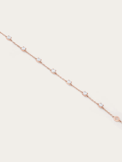 Snowfall White Moissanite Station Bracelet