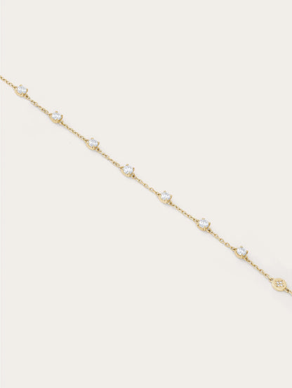 Snowfall White Moissanite Station Bracelet