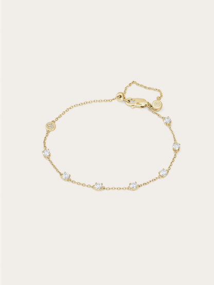 Snowfall White Moissanite Station Bracelet