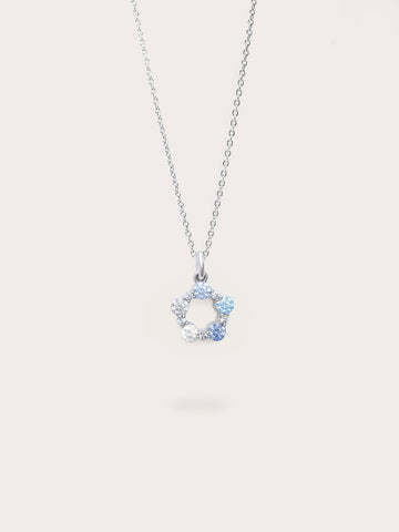 Winter Frost Moissanite Cluster Necklace S925 Silver Rhodium (1) – Mondays Made Flower & Birthstone Jewelry Singapore