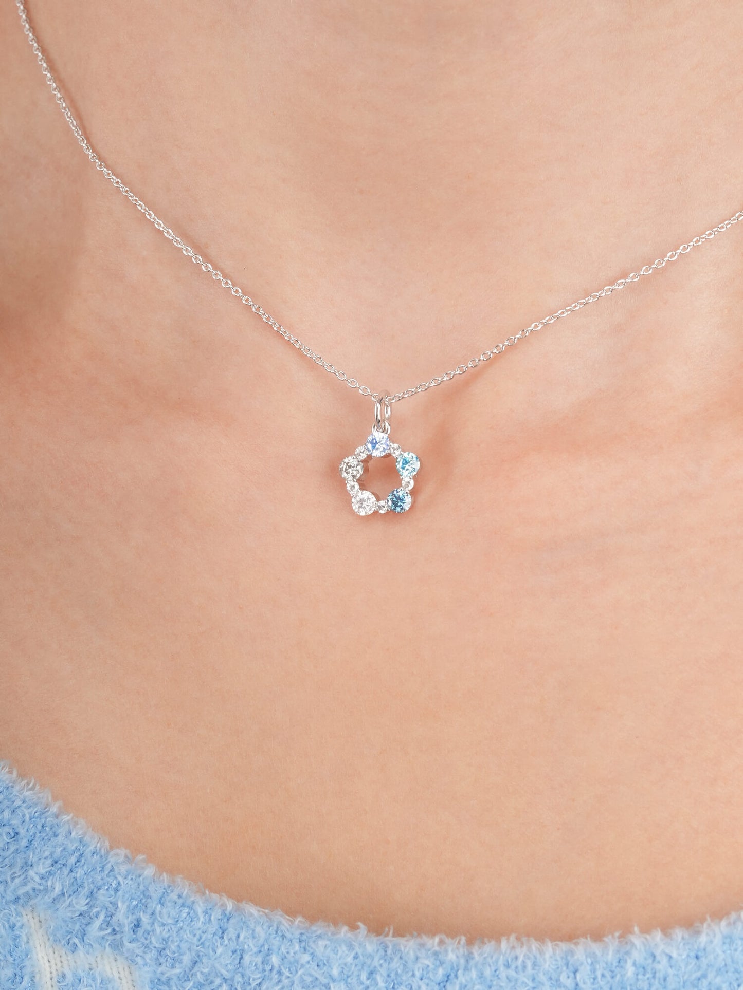 Winter Frost Moissanite Cluster Necklace