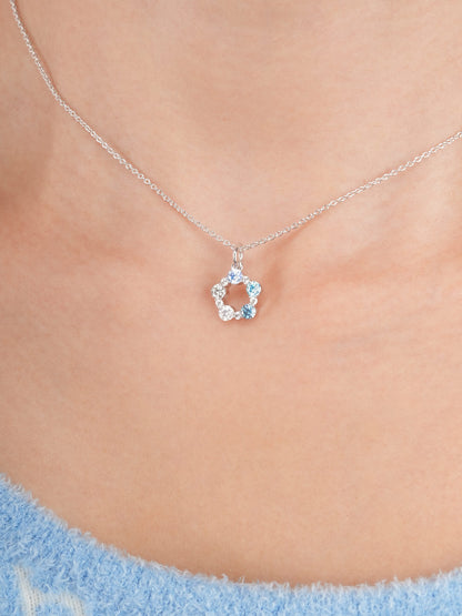 Winter Frost Moissanite Cluster Necklace S925 Silver Rhodium (2) – Mondays Made Flower & Birthstone Jewelry Singapore