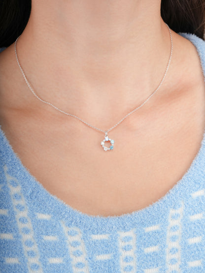 Winter Frost Moissanite Cluster Necklace S925 Silver Rhodium (3) – Mondays Made Flower & Birthstone Jewelry Singapore