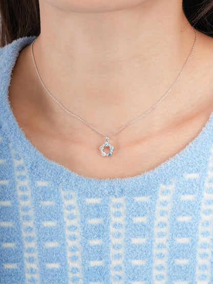Winter Frost Moissanite Cluster Necklace S925 Silver Rhodium (5) – Mondays Made Flower & Birthstone Jewelry Singapore