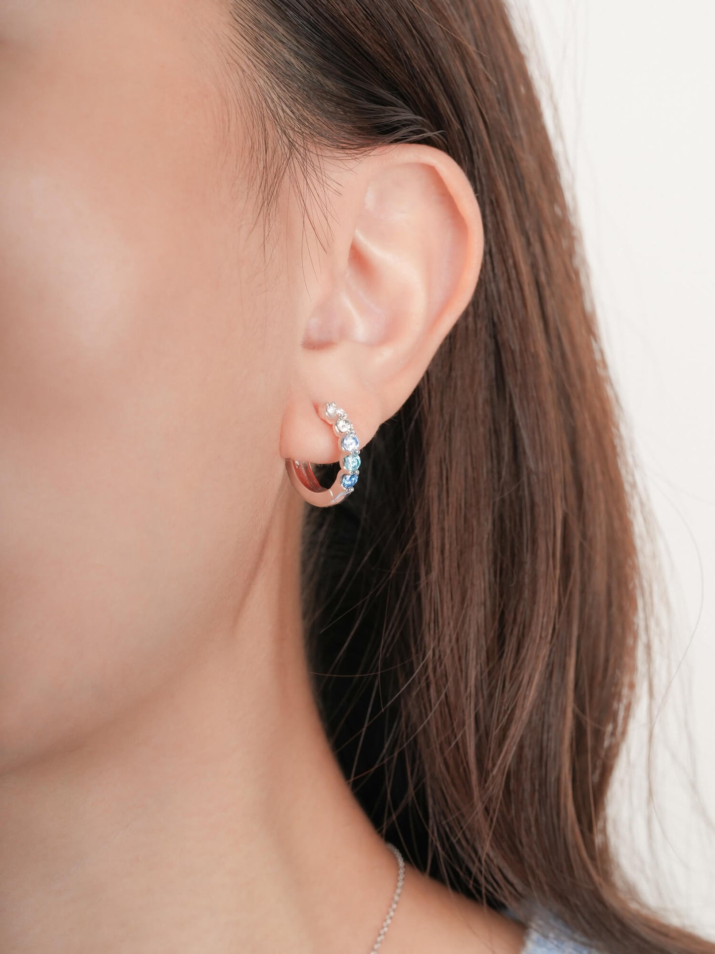 Winter Frost Moissanite Reversible Huggie Earrings
