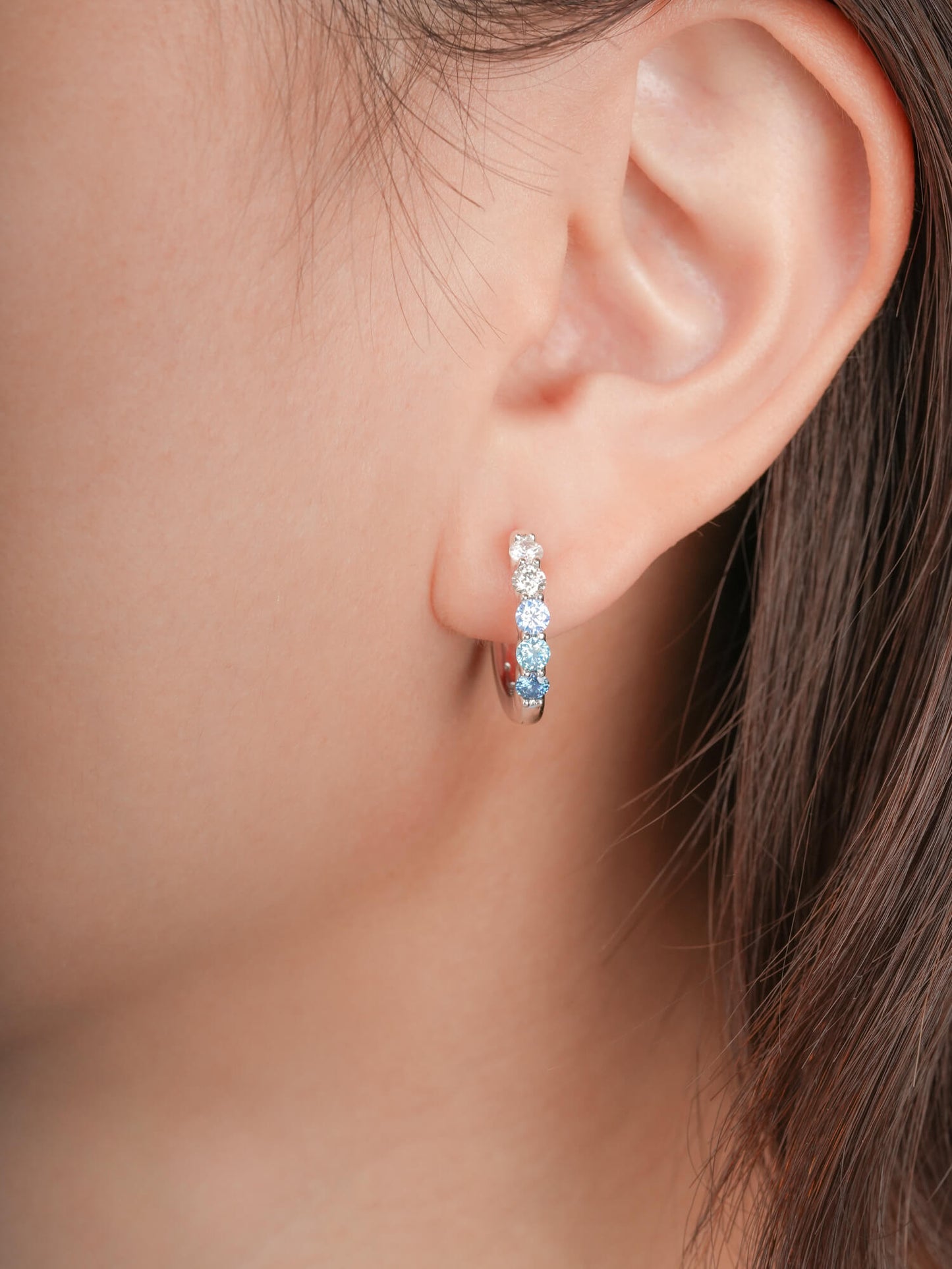 Winter Frost Moissanite Reversible Huggie Earrings
