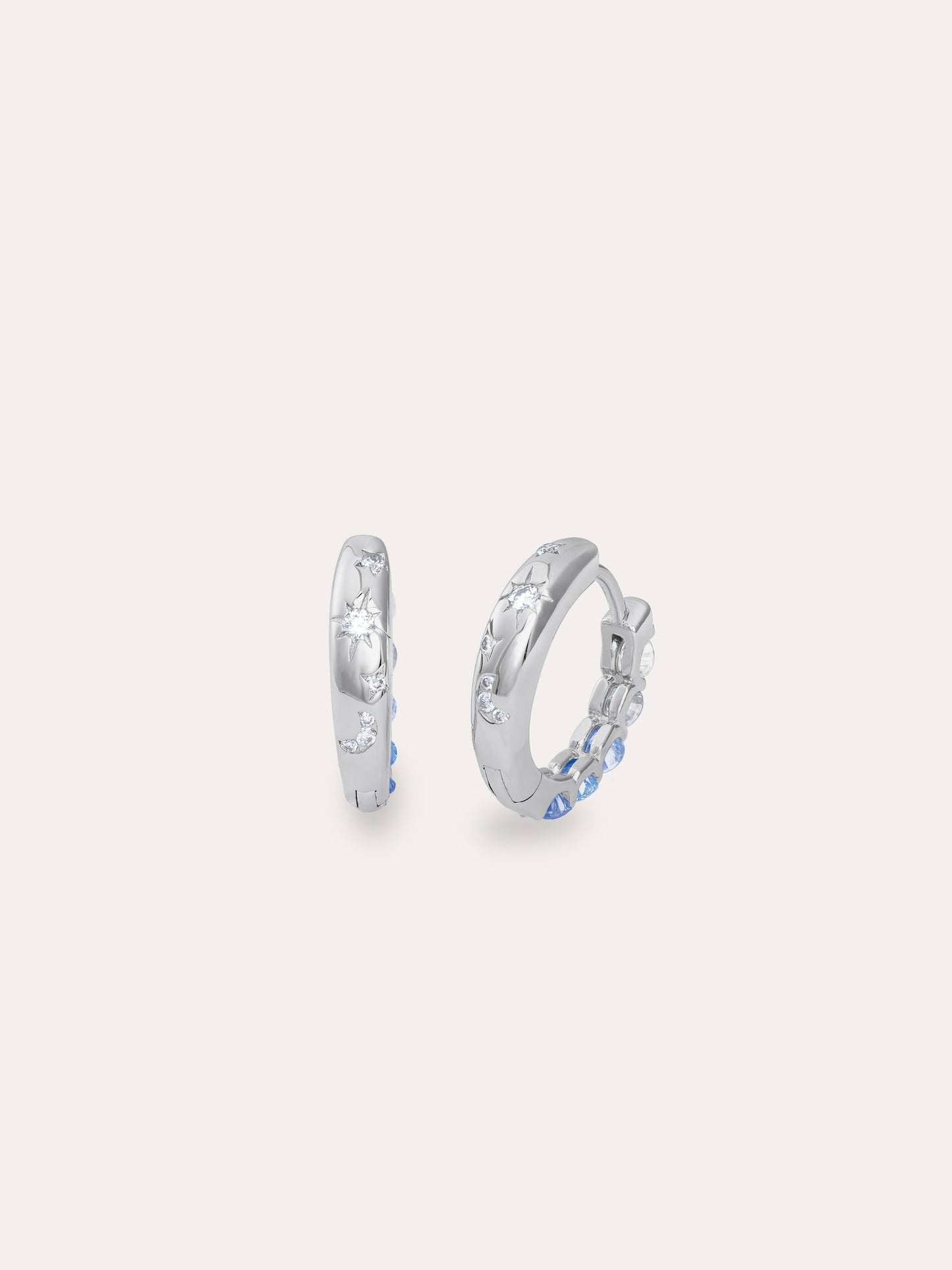Winter Frost Moissanite Reversible Huggie Earrings