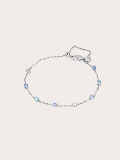 Winter Frost Moissanite Station Bracelet S925 Silver Rhodium Text – Mondays Made Flower & Birthstone Jewelry Singapore