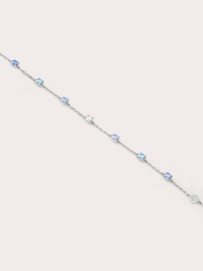 Winter Frost Moissanite Station Bracelet S925 Silver Rhodium (3) – Mondays Made Flower & Birthstone Jewelry Singapore
