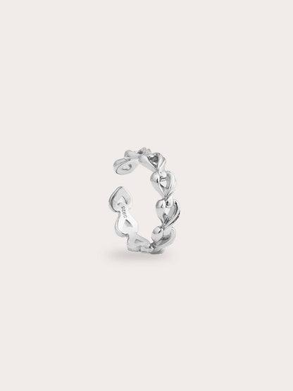 Wishbone Chain Ring S925 Silver Rhodium (3) – Mondays Made Flower & Birthstone Jewelry Singapore