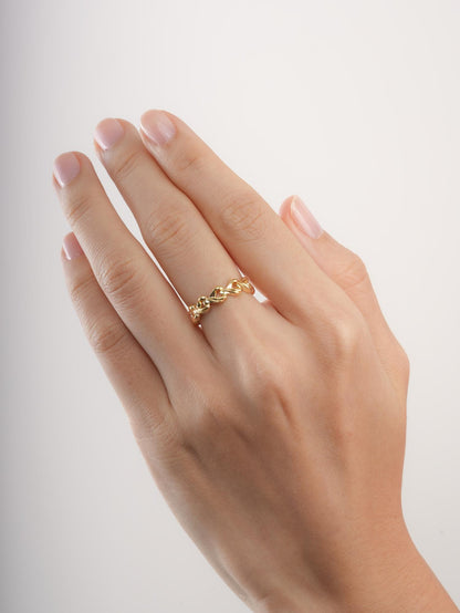 Wishbone Chain Ring 18K Gold (1) – Mondays Made Flower & Birthstone Jewelry Singapore