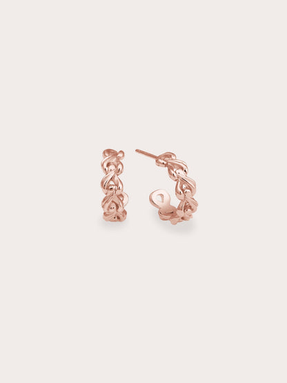 Wishbone Hoop 18K Rose Gold – Mondays Made Flower & Birthstone Jewelry Singapore