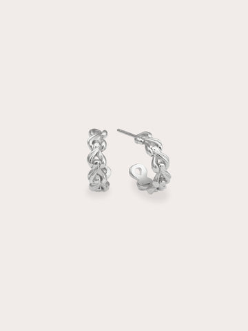 Wishbone Hoop S925 Silver Rhodium – Mondays Made Flower & Birthstone Jewelry Singapore