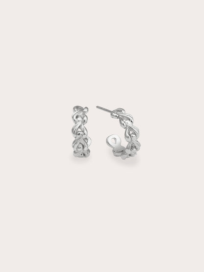 Wishbone Hoop S925 Silver Rhodium – Mondays Made Flower & Birthstone Jewelry Singapore