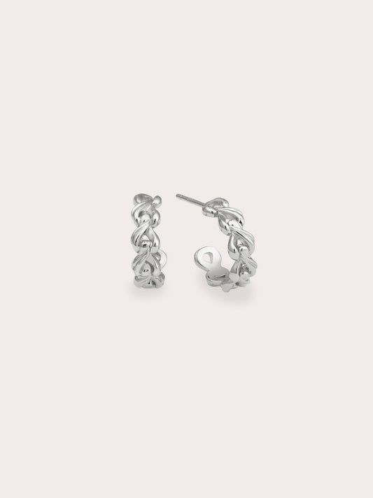 Wishbone Hoop S925 Silver Rhodium – Mondays Made Flower & Birthstone Jewelry Singapore