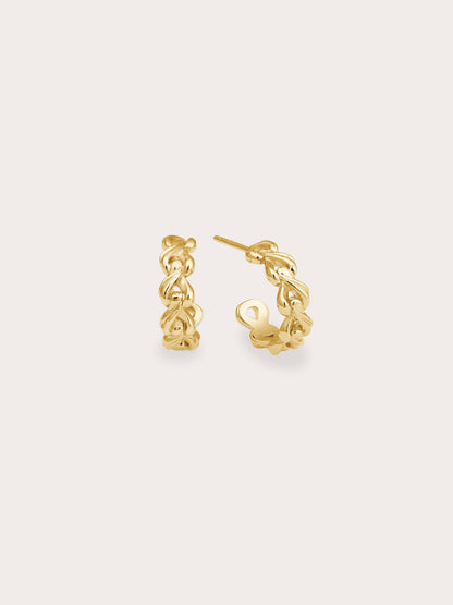 Wishbone Hoop 18K Gold – Mondays Made Flower & Birthstone Jewelry Singapore