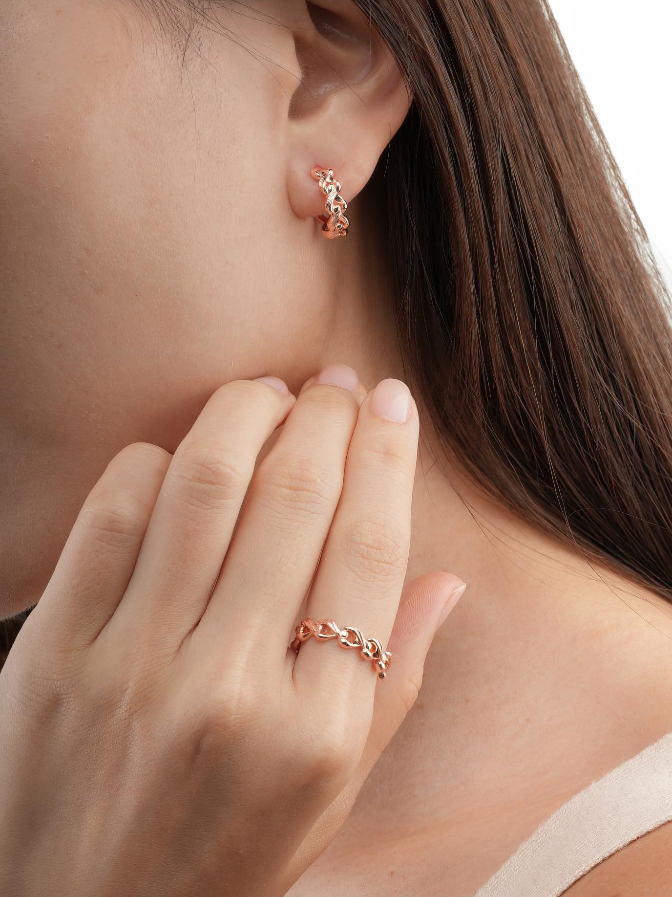 Wishbone Chain Hoop Earrings