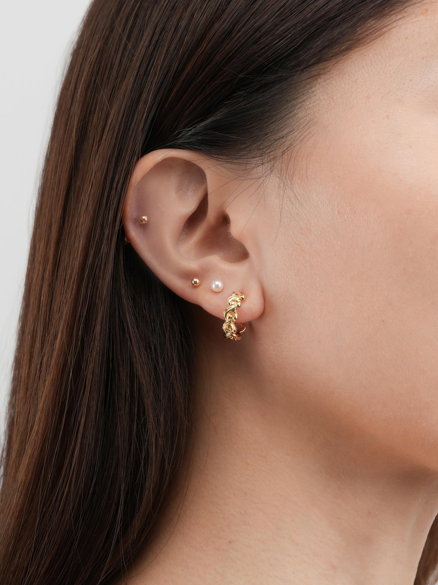 Wishbone Chain Hoop Earrings