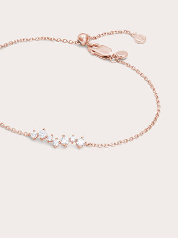 Wishing Arc Moissanite Bracelet 18K Rose Gold (1) – Mondays Made Flower & Birthstone Jewelry Singapore