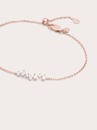 Wishing Arc Moissanite Bracelet 18K Rose Gold (1) – Mondays Made Flower & Birthstone Jewelry Singapore