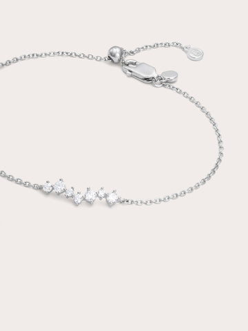Wishing Arc Moissanite Bracelet S925 Silver Rhodium (1) – Mondays Made Flower & Birthstone Jewelry Singapore