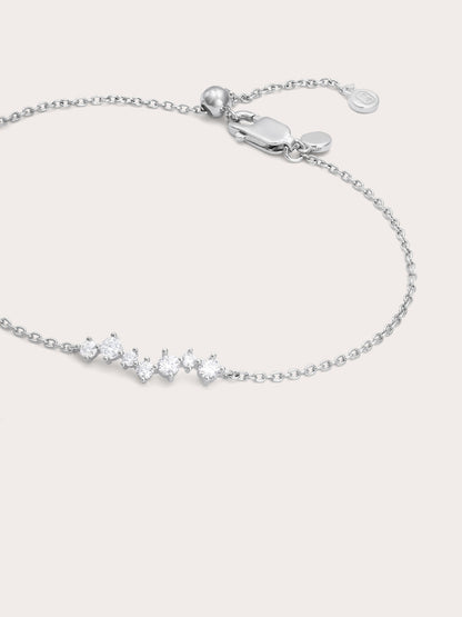 Wishing Arc Moissanite Bracelet S925 Silver Rhodium (1) – Mondays Made Flower & Birthstone Jewelry Singapore
