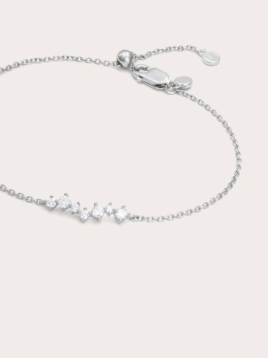 Wishing Arc Moissanite Bracelet S925 Silver Rhodium (1) – Mondays Made Flower & Birthstone Jewelry Singapore