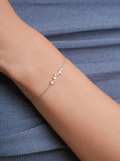 Wishing Arc Moissanite Bracelet S925 Silver Rhodium (2) – Mondays Made Flower & Birthstone Jewelry Singapore