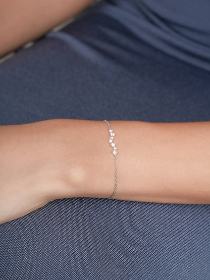Wishing Arc Moissanite Bracelet S925 Silver Rhodium (3) – Mondays Made Flower & Birthstone Jewelry Singapore