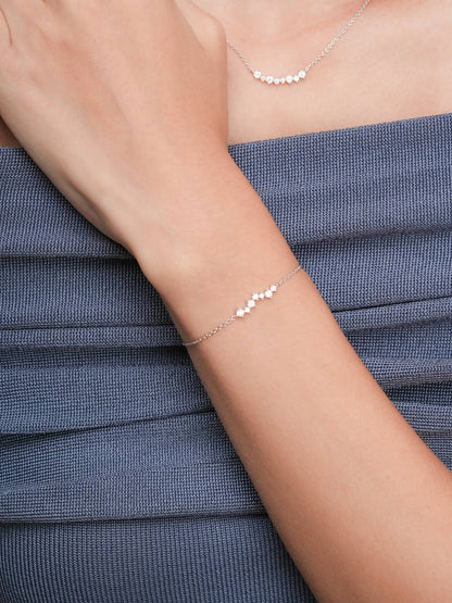 Wishing Arc Moissanite Bracelet S925 Silver Rhodium (5) – Mondays Made Flower & Birthstone Jewelry Singapore