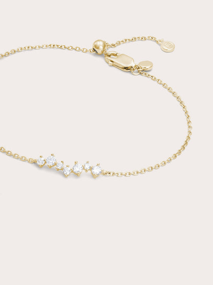Wishing Arc Moissanite Bracelet 18K Gold (1) – Mondays Made Flower & Birthstone Jewelry Singapore