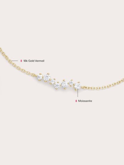 Wishing Arc Moissanite Bracelet 18K Gold (4) – Mondays Made Flower & Birthstone Jewelry Singapore