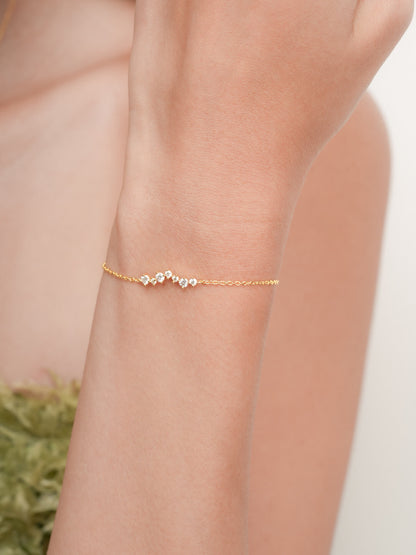 Wishing Arc Moissanite Bracelet 18K Gold (5) – Mondays Made Flower & Birthstone Jewelry Singapore