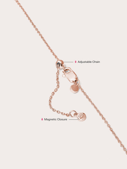 Wishing Arc Moissanite Necklace 18K Rose Gold (5) – Mondays Made Flower & Birthstone Jewelry Singapore