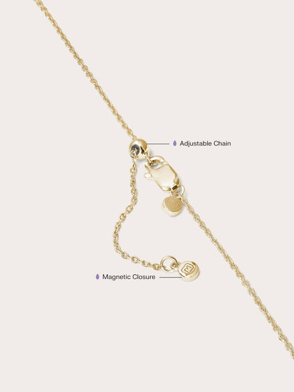 Wishing Arc Moissanite Necklace 18K Gold (5) – Mondays Made Flower & Birthstone Jewelry Singapore