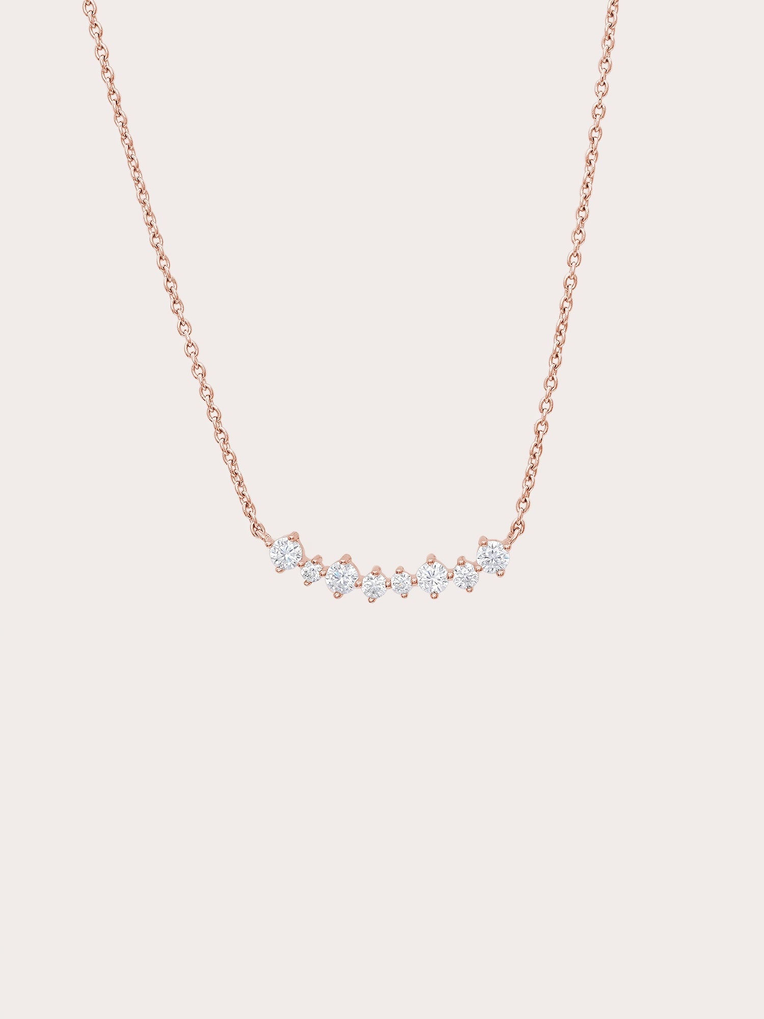 Wishing Arc Moissanite Necklace in 18k Rose Gold Vermeil from Mondays Made