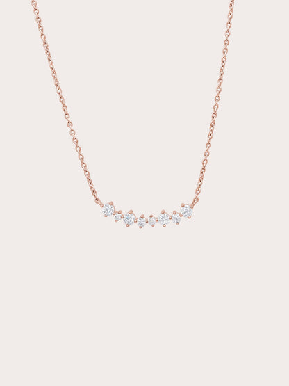 Wishing Arc Moissanite Necklace 18K Rose Gold (1) – Mondays Made Flower & Birthstone Jewelry Singapore