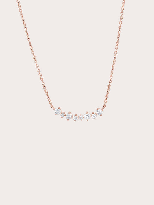 Wishing Arc Moissanite Necklace 18K Rose Gold (1) – Mondays Made Flower & Birthstone Jewelry Singapore