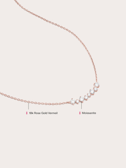 Wishing Arc Moissanite Necklace 18K Rose Gold (4) – Mondays Made Flower & Birthstone Jewelry Singapore
