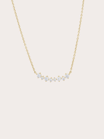 Wishing Arc Moissanite Necklace 18K Gold (1) – Mondays Made Flower & Birthstone Jewelry Singapore